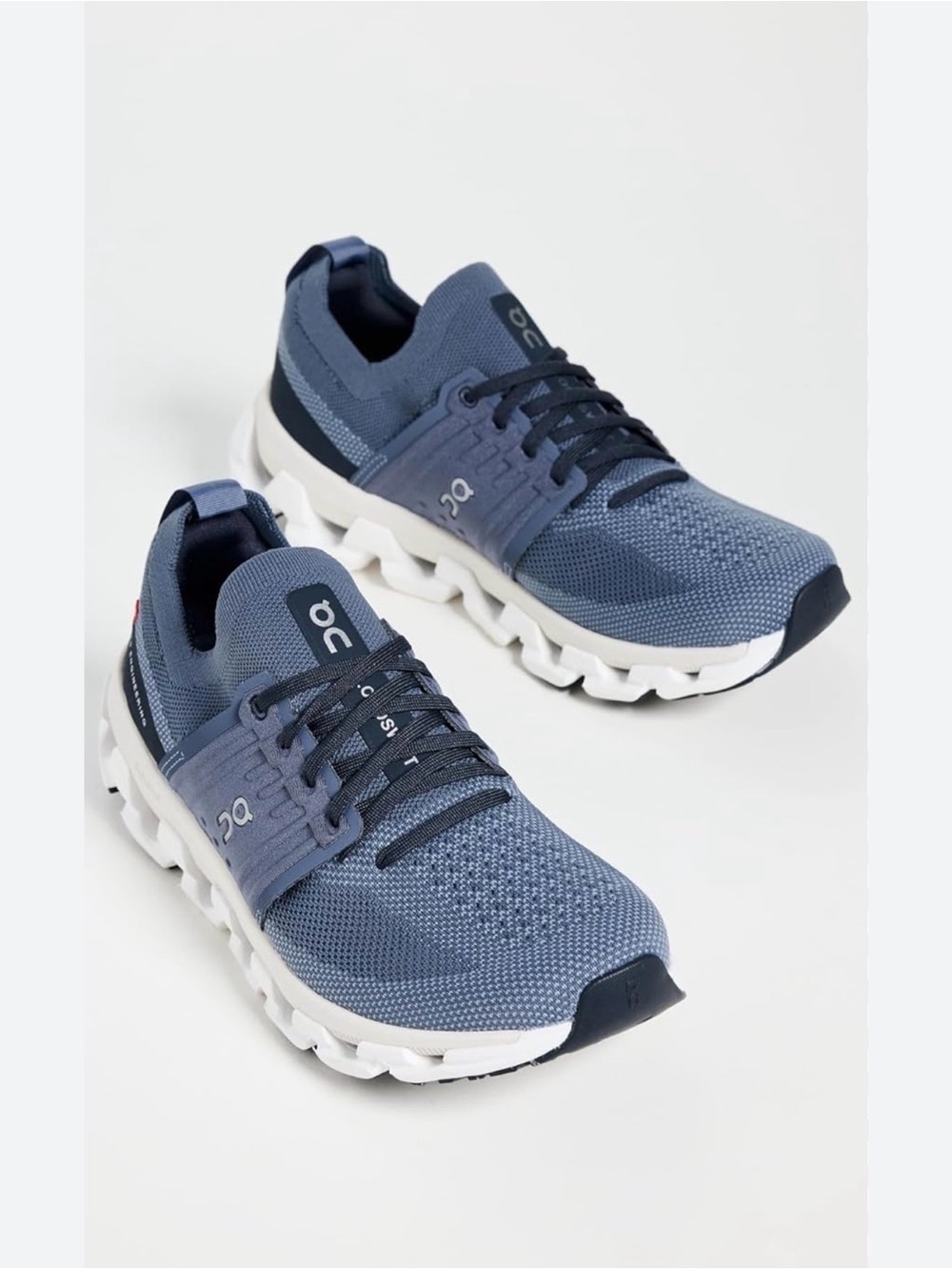 On Women's Cloud Running Shoes in Blue and White